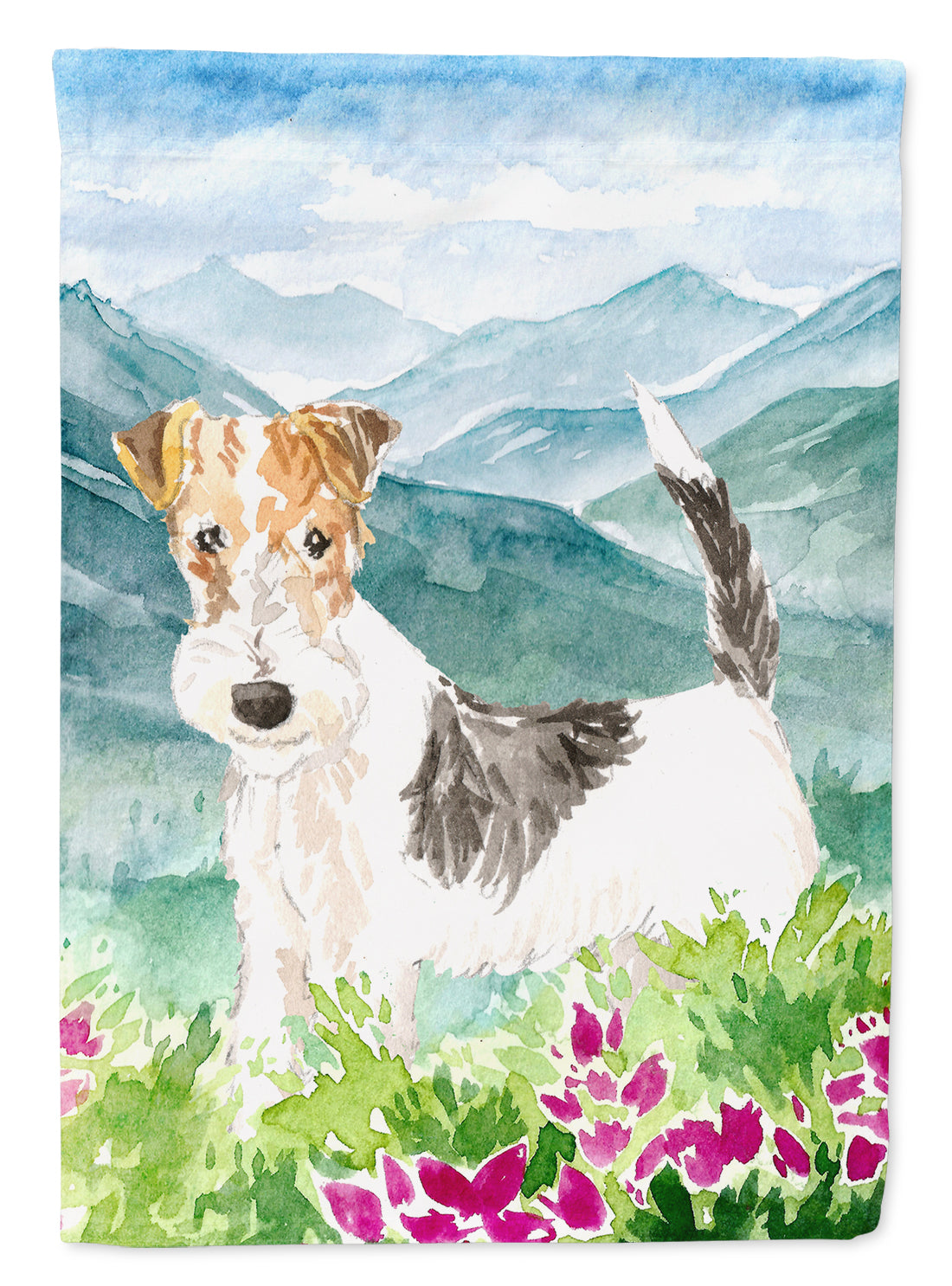 Mountian Flowers Fox Terrier Flag Garden Size CK2513GF  the-store.com.