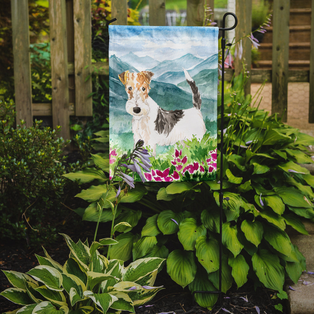 Mountian Flowers Fox Terrier Flag Garden Size CK2513GF  the-store.com.