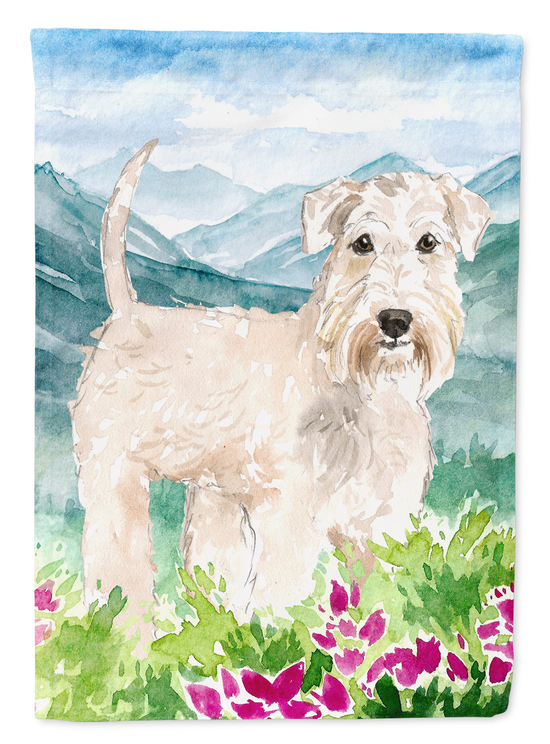 Mountian Flowers Wheaten Terrier Flag Garden Size CK2515GF  the-store.com.