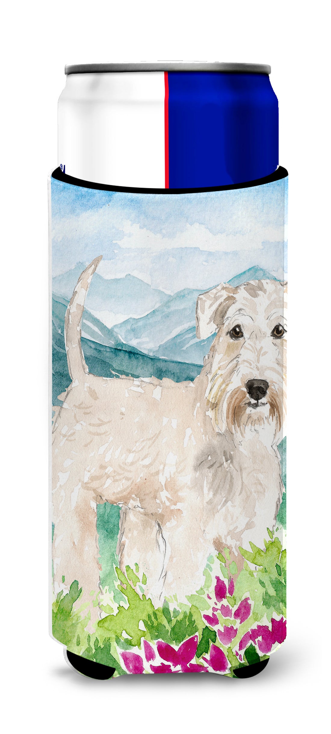 Mountian Flowers Wheaten Terrier  Ultra Hugger for slim cans CK2515MUK  the-store.com.