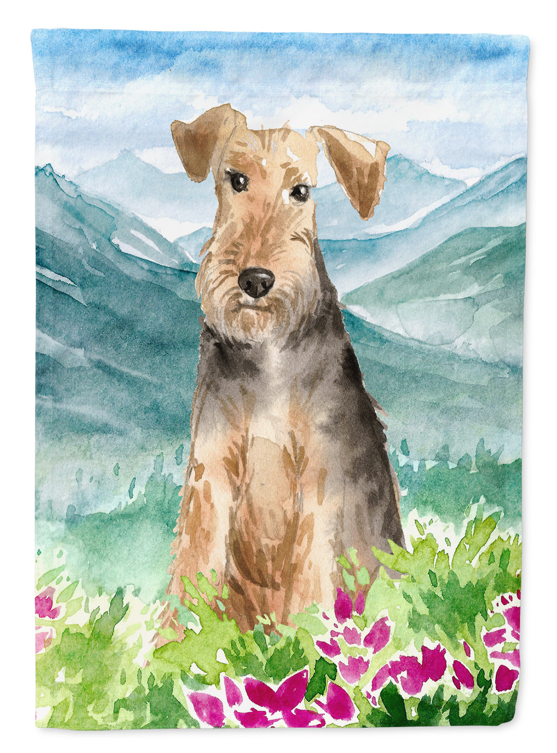 Mountian Flowers Welsh Terrier Flag Canvas House Size CK2516CHF  the-store.com.