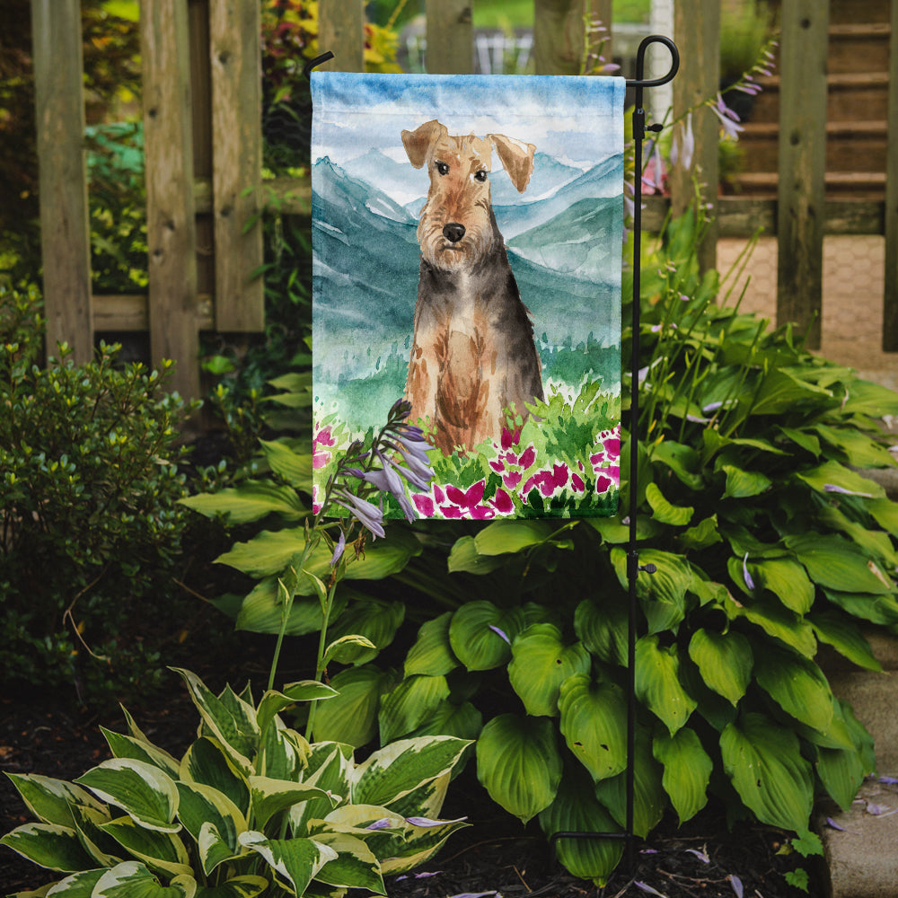 Mountian Flowers Welsh Terrier Flag Garden Size CK2516GF  the-store.com.