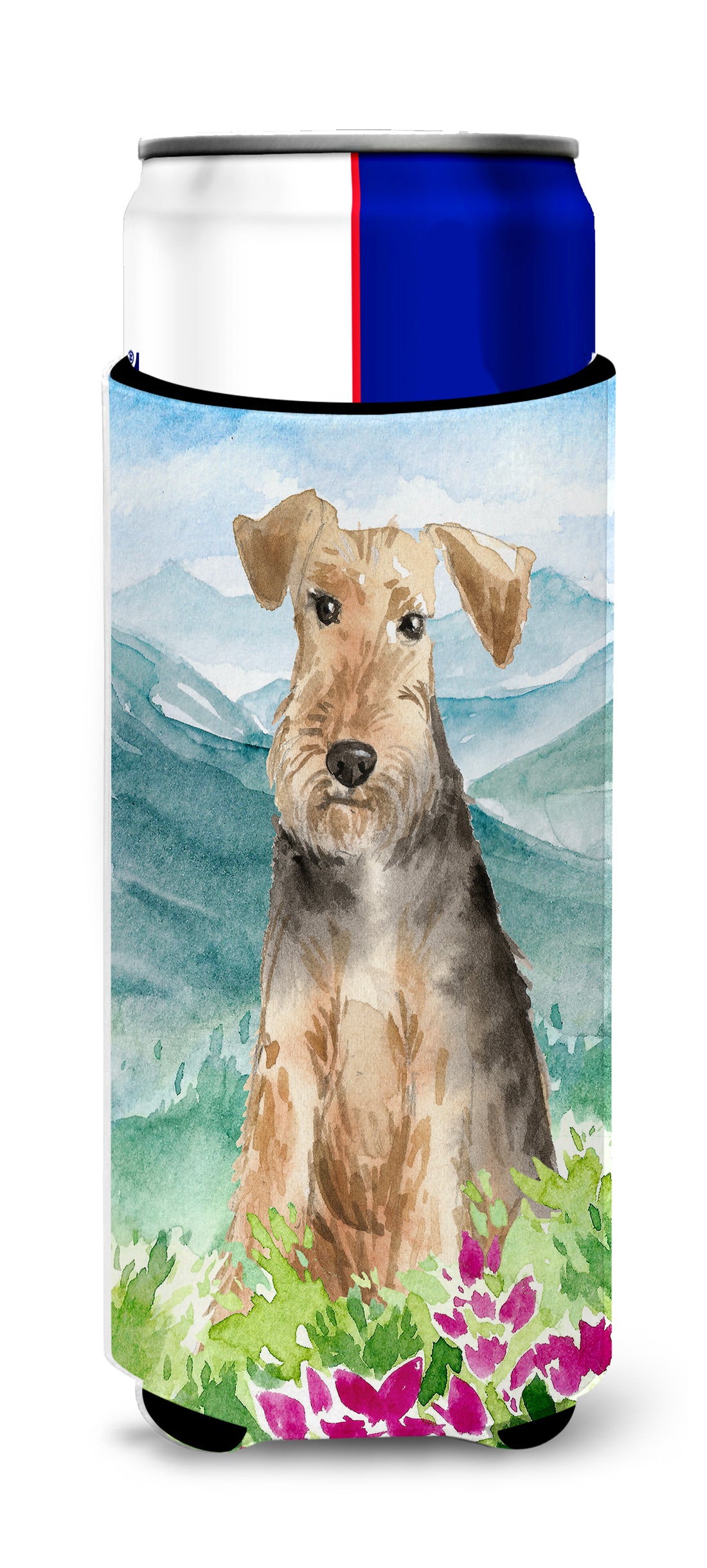 Mountian Flowers Welsh Terrier  Ultra Hugger for slim cans CK2516MUK  the-store.com.