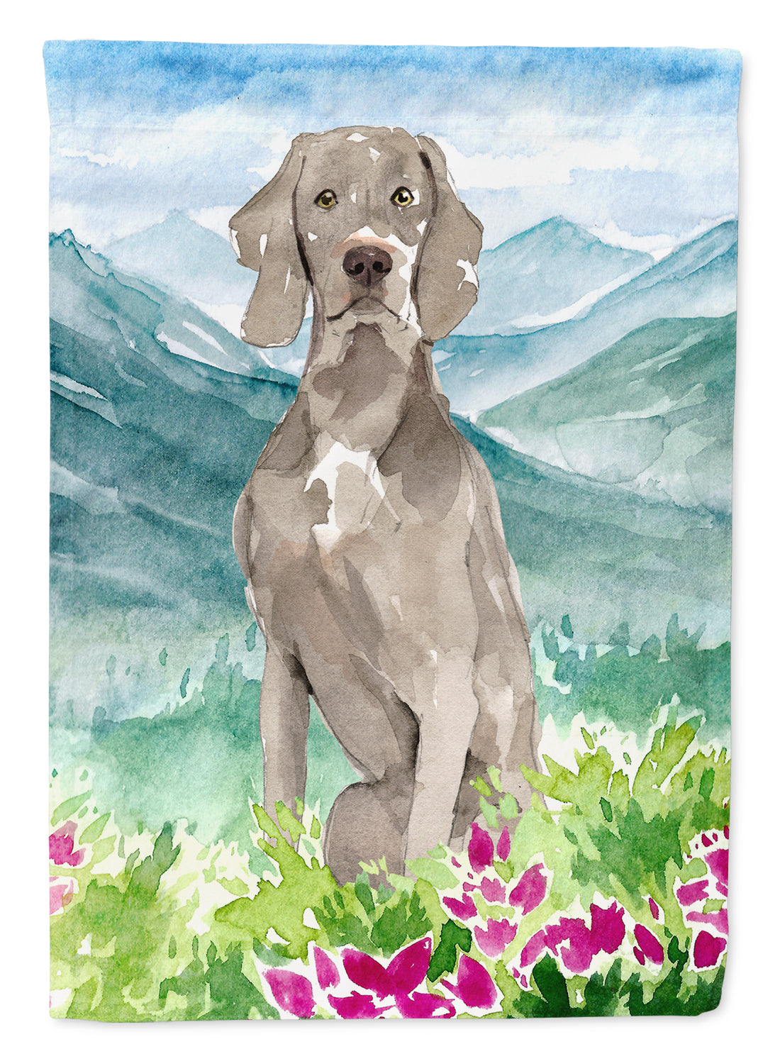 Mountian Flowers Weimaraner Flag Garden Size CK2517GF  the-store.com.