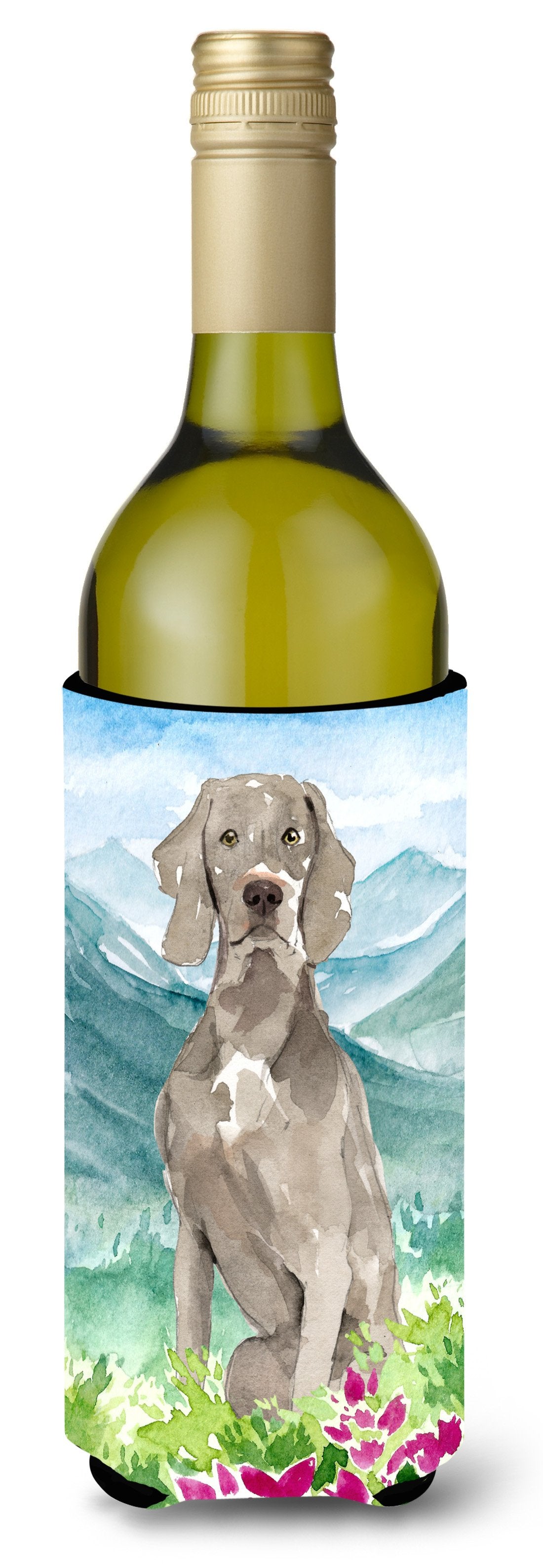 Mountian Flowers Weimaraner Wine Bottle Beverage Insulator Hugger CK2517LITERK by Caroline's Treasures