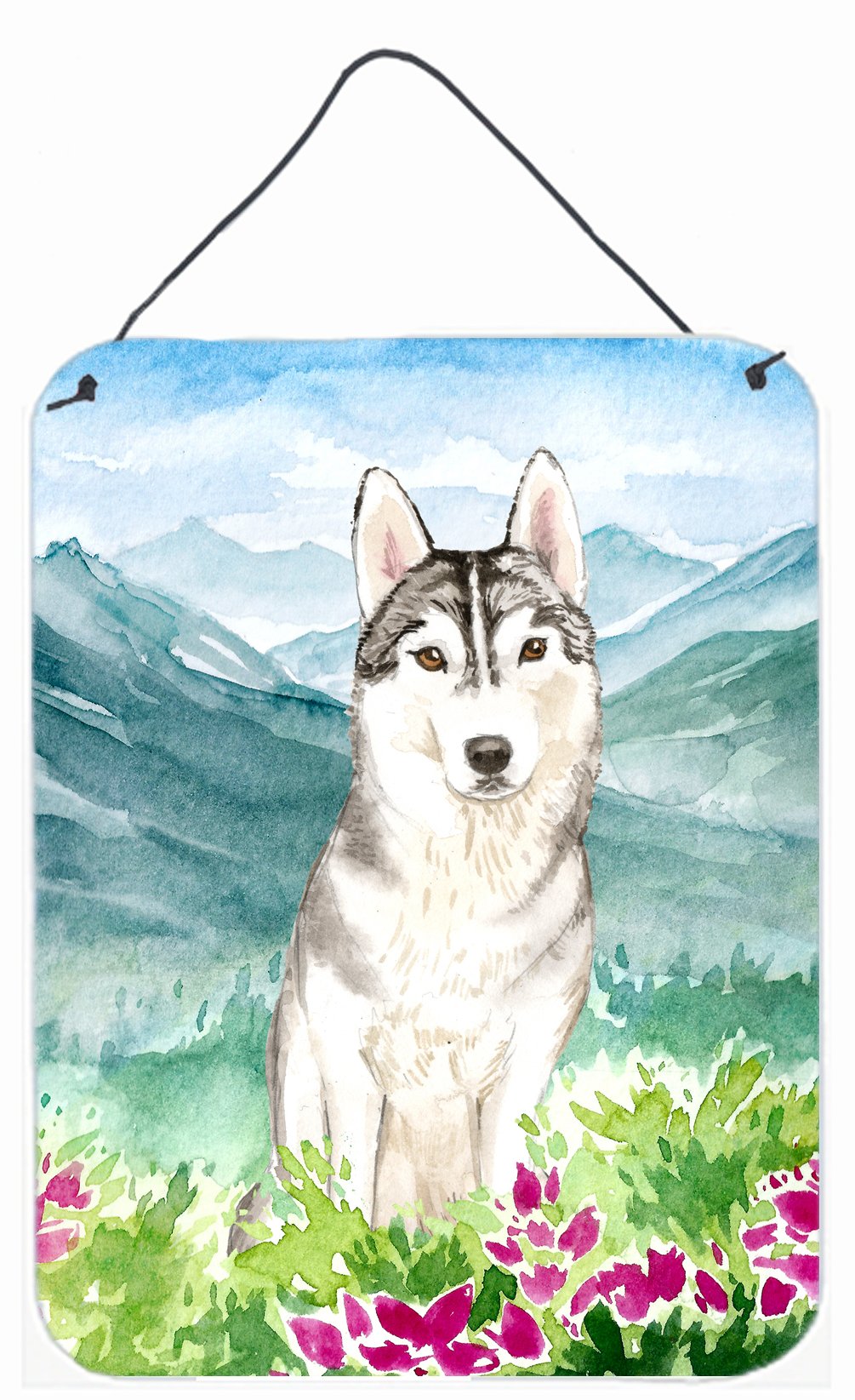 Mountian Flowers Siberian Husky Wall or Door Hanging Prints CK2519DS1216 by Caroline's Treasures