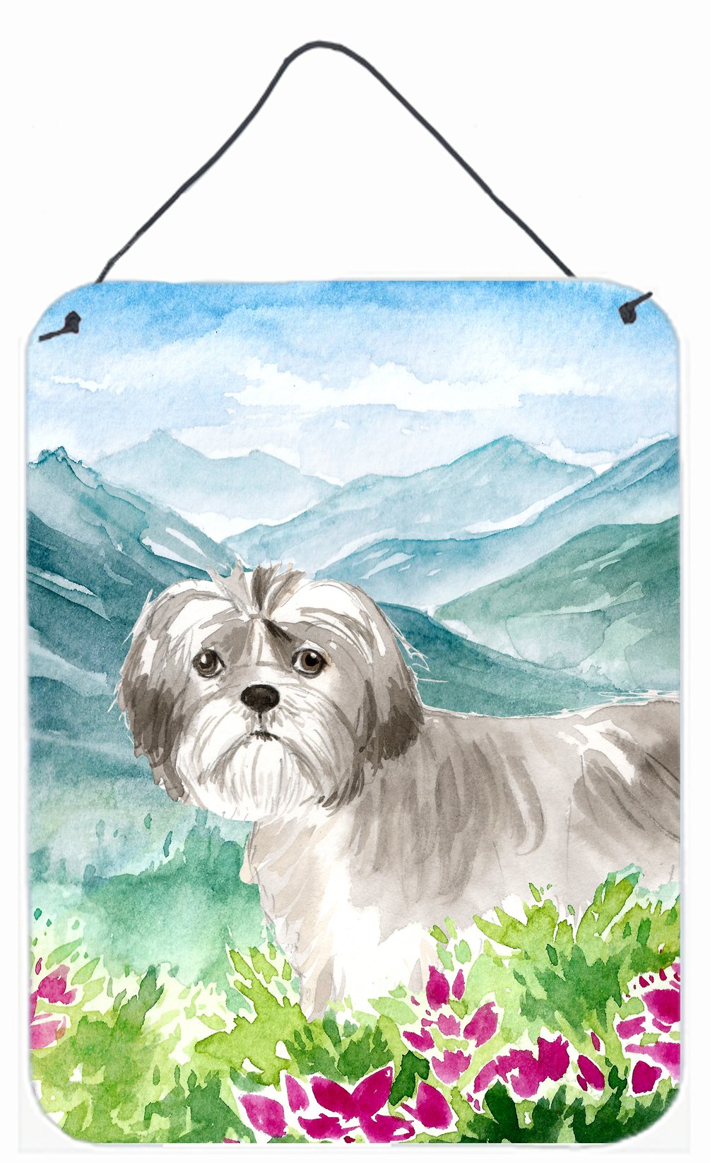 Mountain Flowers Shih Tzu Puppy Wall or Door Hanging Prints CK2520DS1216 by Caroline's Treasures