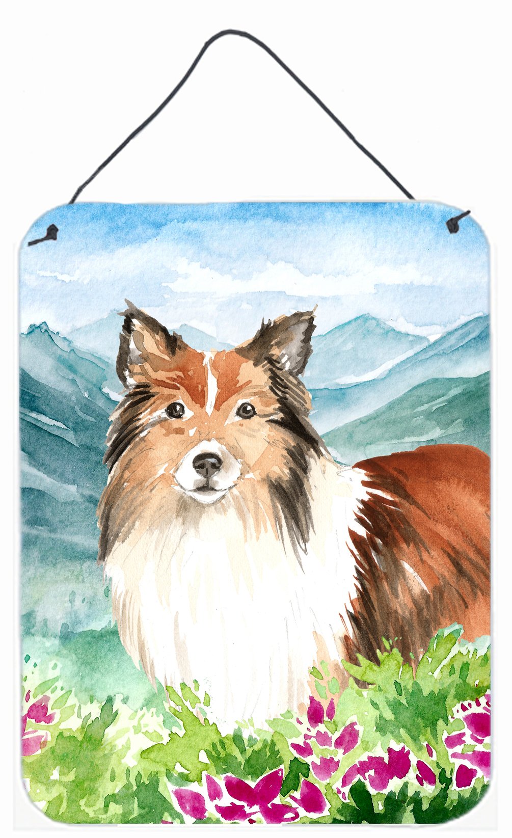 Mountain Flowers Sheltie Wall or Door Hanging Prints CK2522DS1216 by Caroline&#39;s Treasures