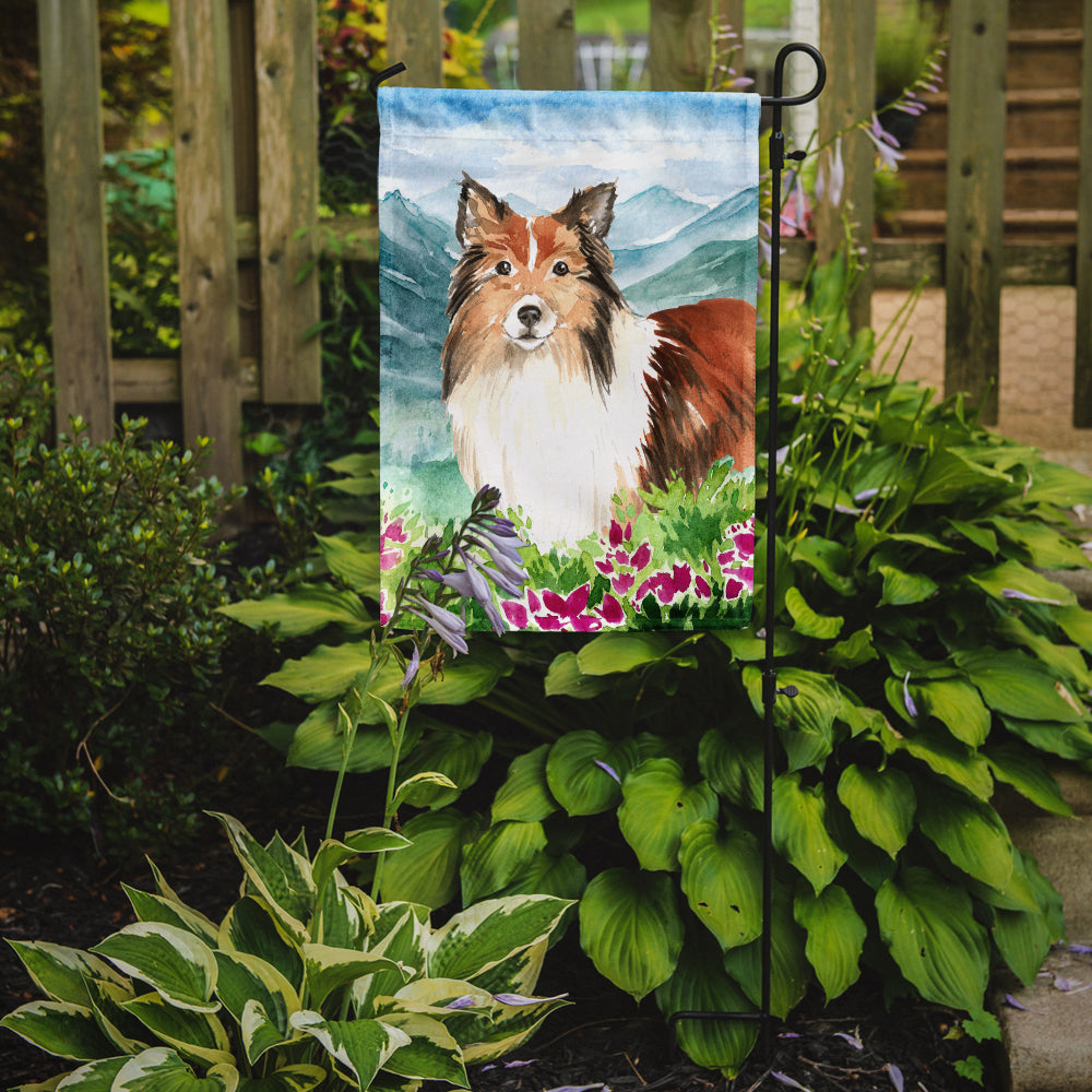 Mountain Flowers Sheltie Flag Garden Size CK2522GF  the-store.com.