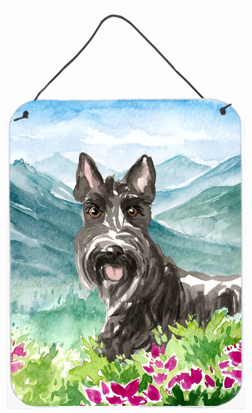 Mountain Flowers Scottish Terrier Wall or Door Hanging Prints CK2523DS1216 by Caroline&#39;s Treasures