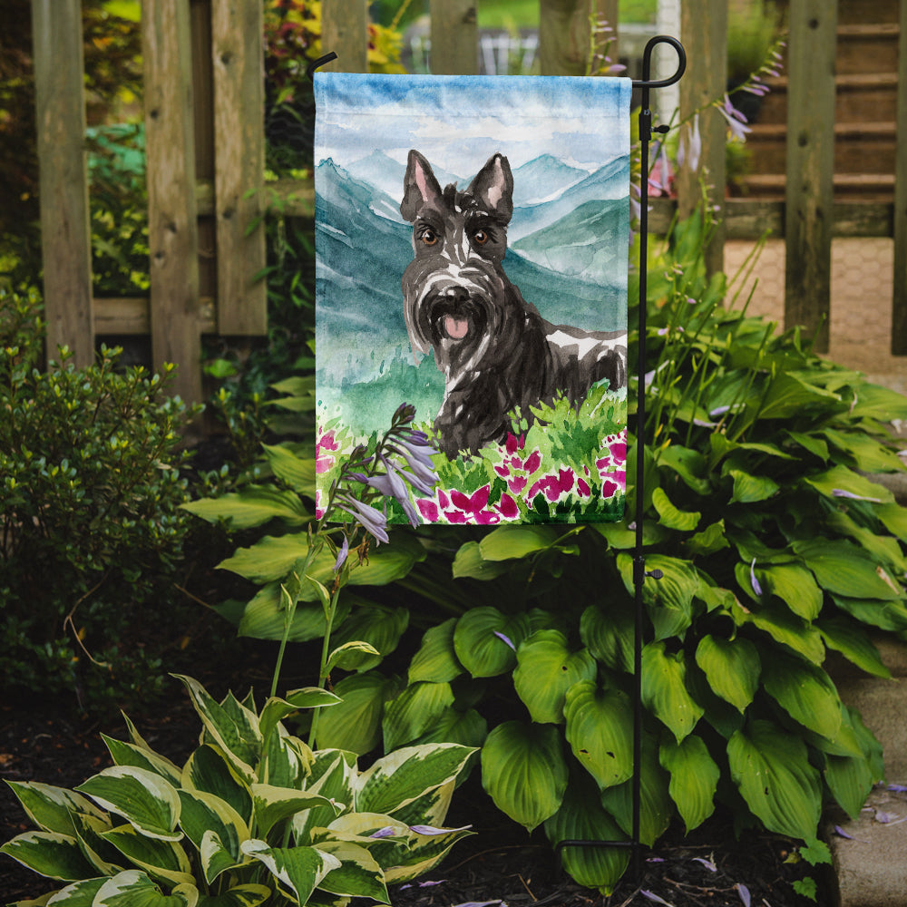 Mountain Flowers Scottish Terrier Flag Garden Size CK2523GF  the-store.com.