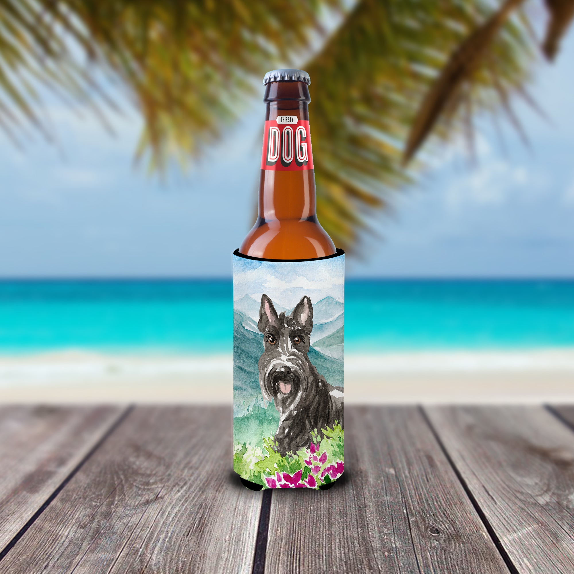 Mountain Flowers Scottish Terrier  Ultra Hugger for slim cans CK2523MUK  the-store.com.