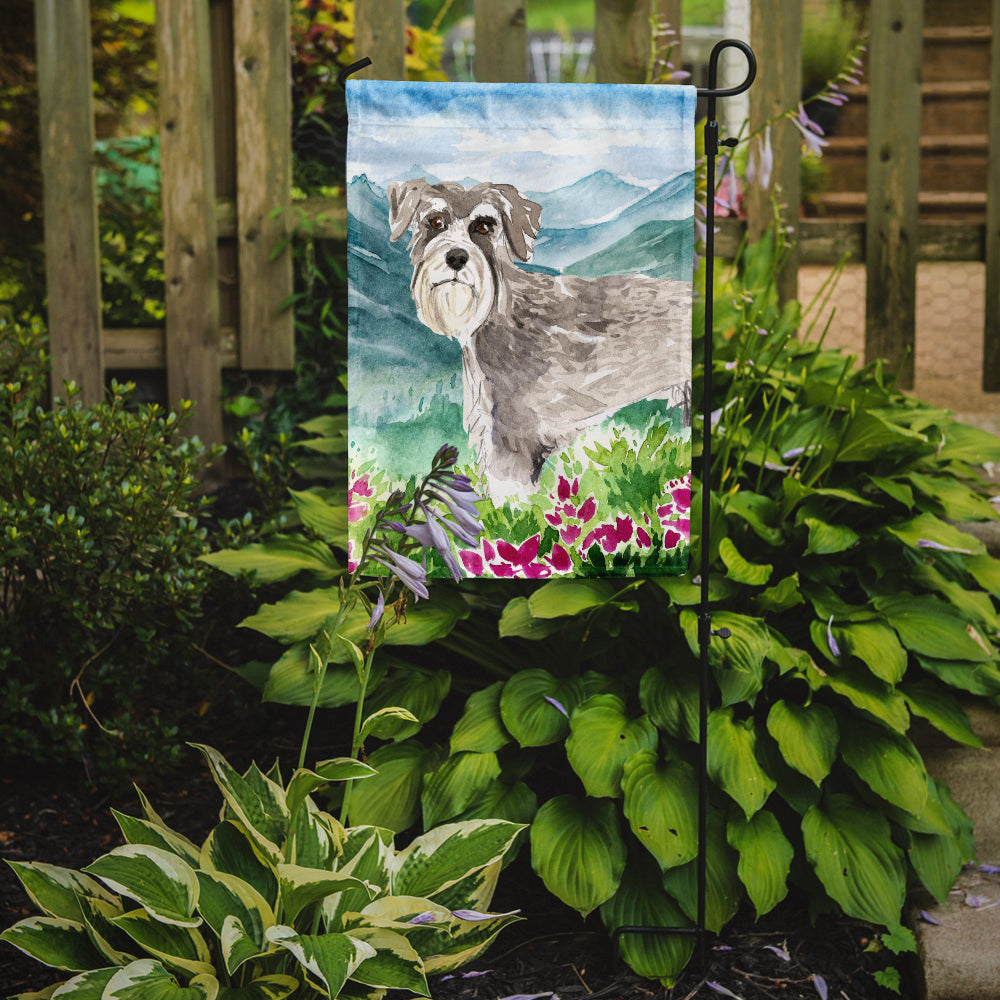 Mountain Flowers Schnauzer #1 Flag Garden Size CK2524GF  the-store.com.