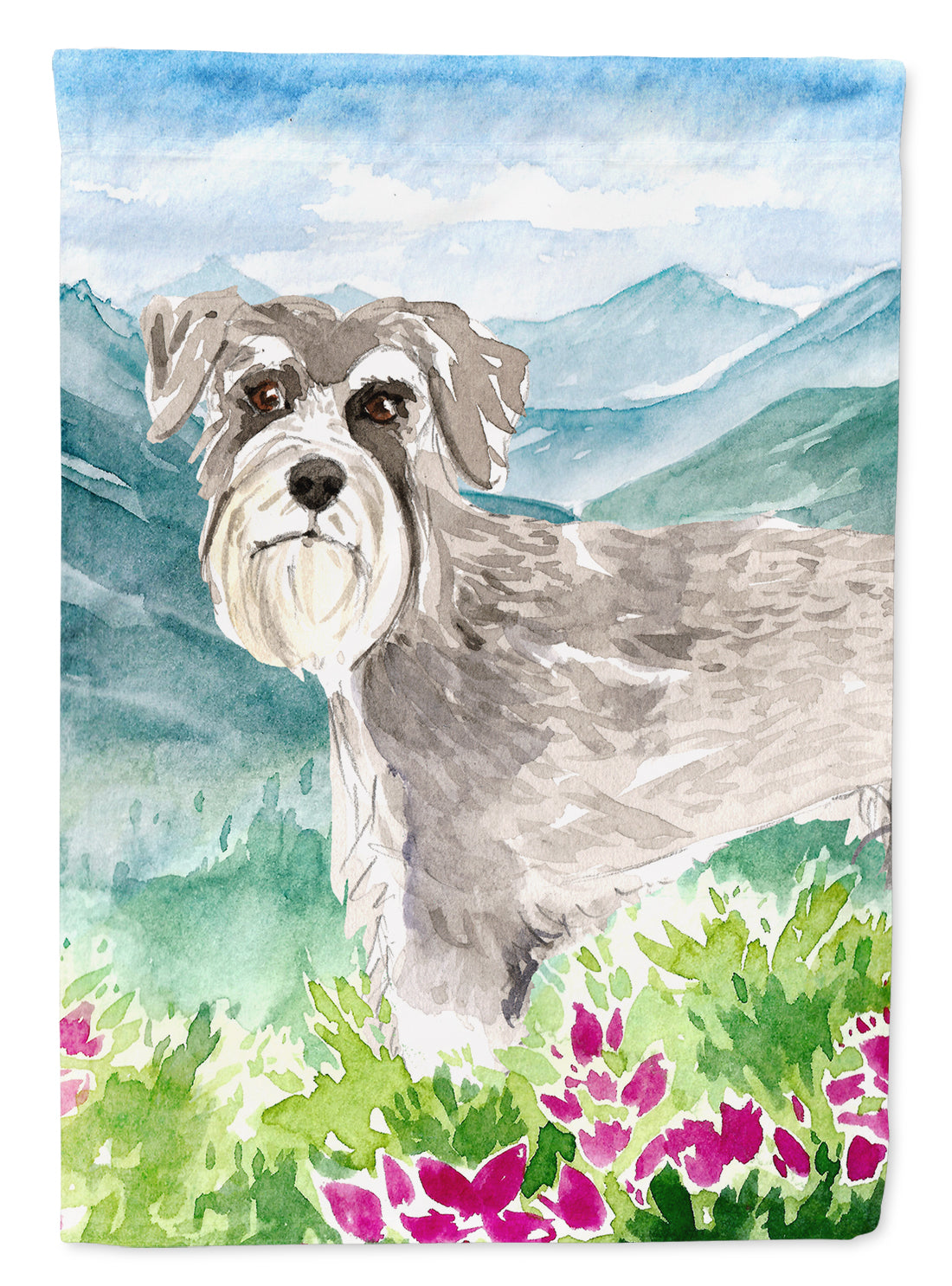 Mountain Flowers Schnauzer #1 Flag Garden Size CK2524GF  the-store.com.