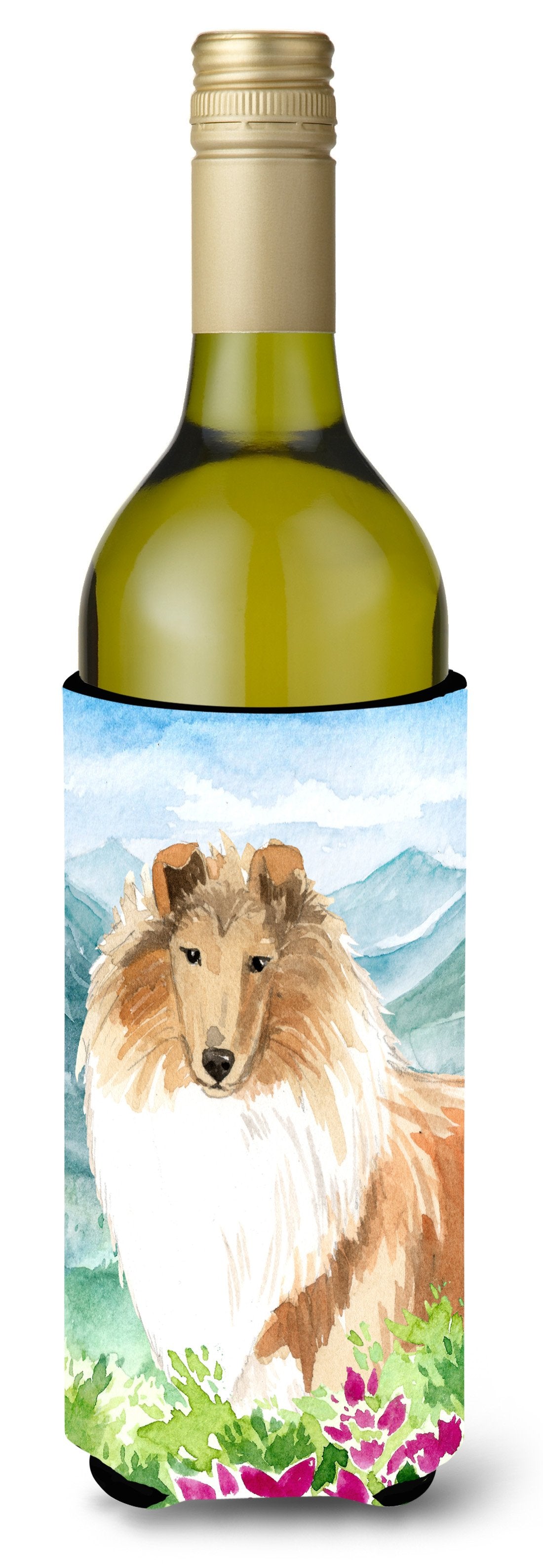 Mountain Flowers Smooth Collie Wine Bottle Beverage Insulator Hugger CK2525LITERK by Caroline's Treasures