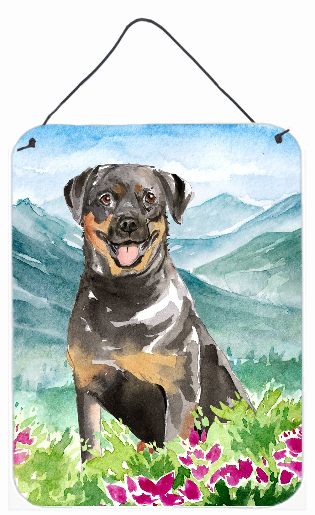 Mountain Flowers Rottweiler Wall or Door Hanging Prints CK2526DS1216 by Caroline's Treasures