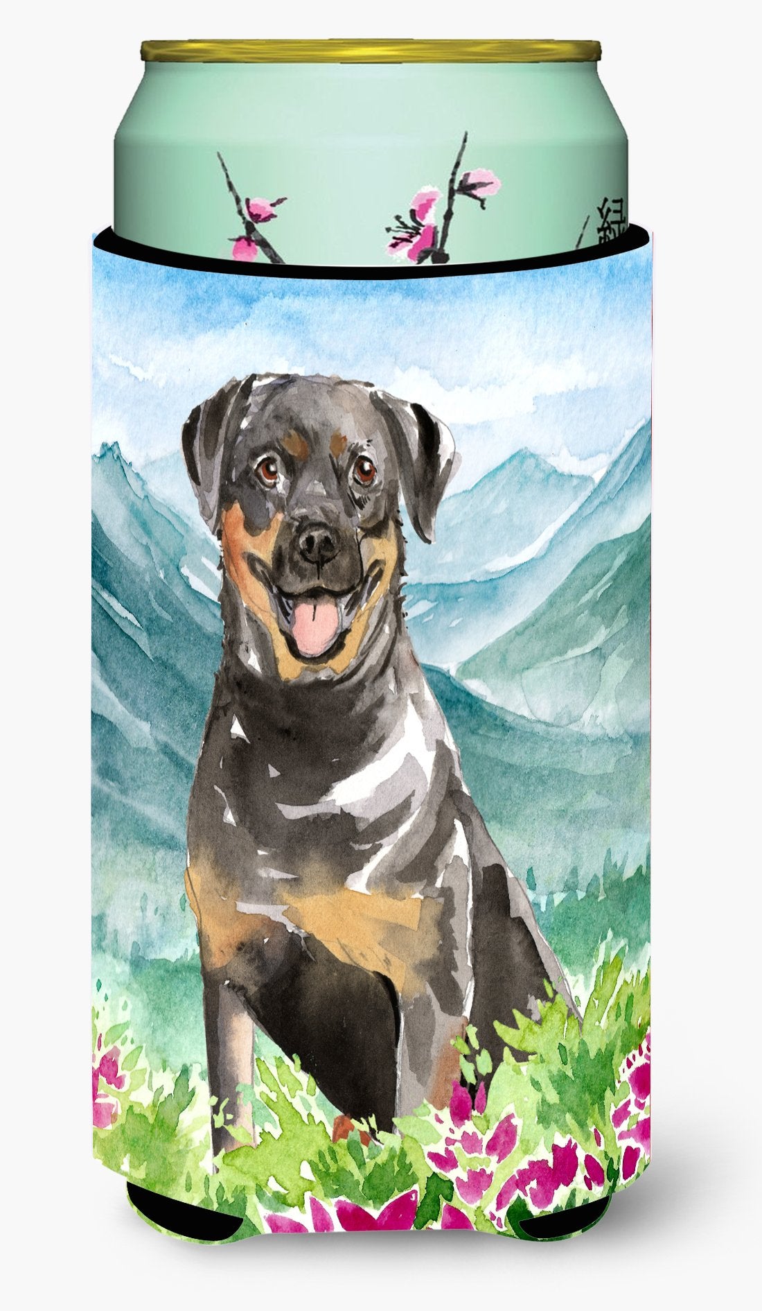 Mountain Flowers Rottweiler Tall Boy Beverage Insulator Hugger CK2526TBC by Caroline&#39;s Treasures