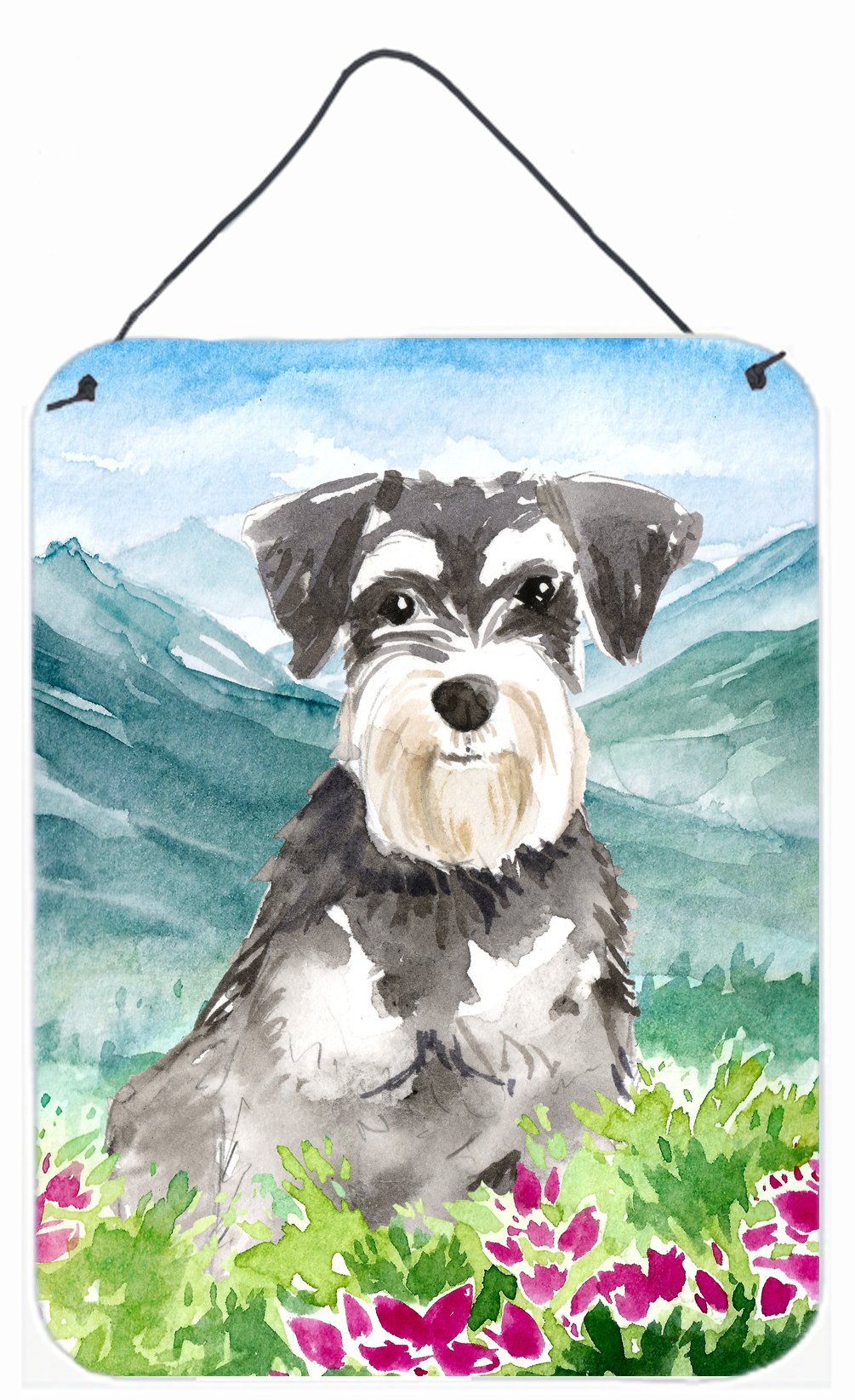 Mountain Flowers Schnauzer #2 Wall or Door Hanging Prints CK2528DS1216 by Caroline's Treasures