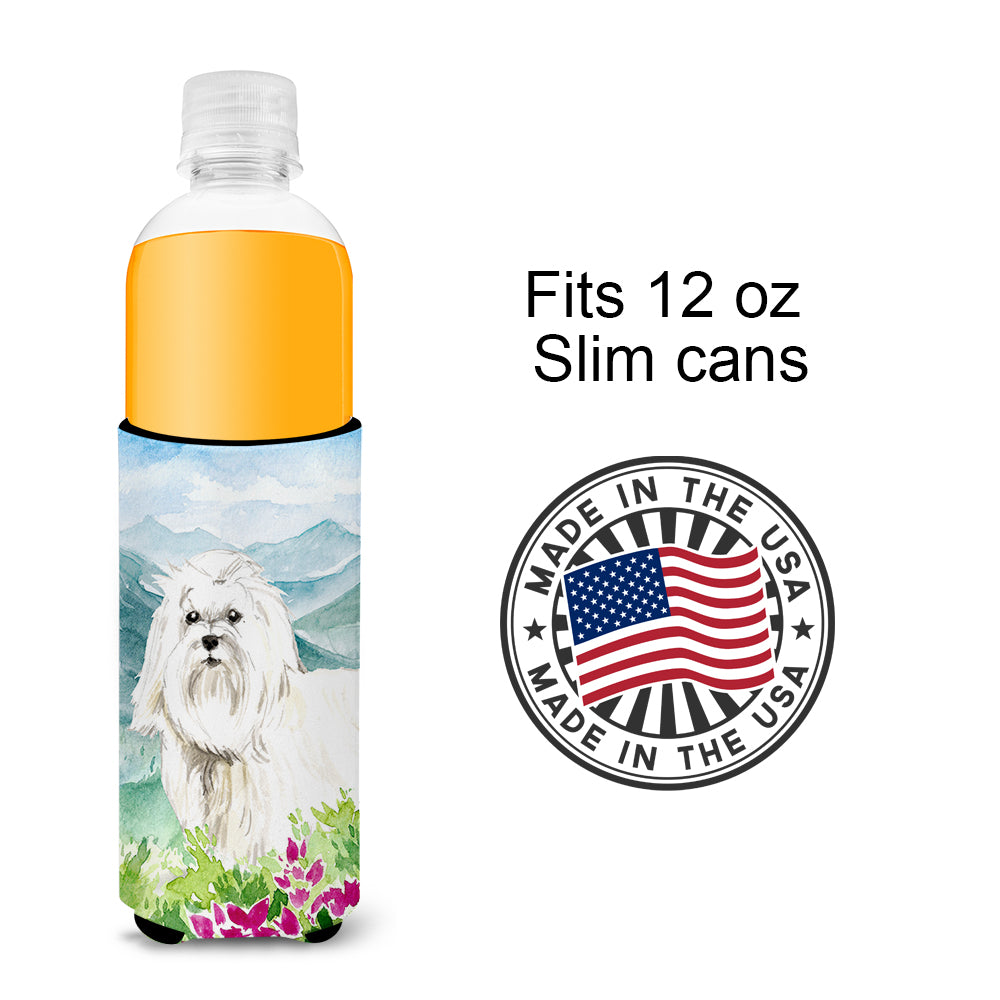 Mountain Flowers Maltese  Ultra Hugger for slim cans CK2529MUK  the-store.com.