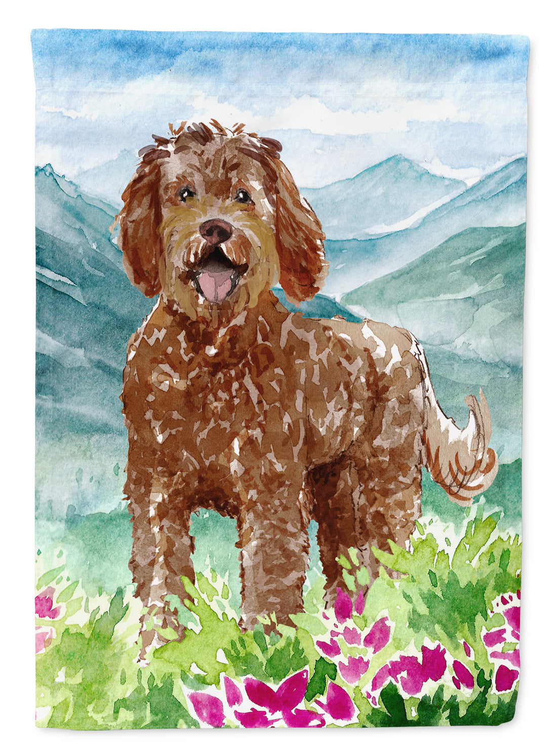 Mountain Flowers Labradoodle Flag Garden Size CK2532GF  the-store.com.