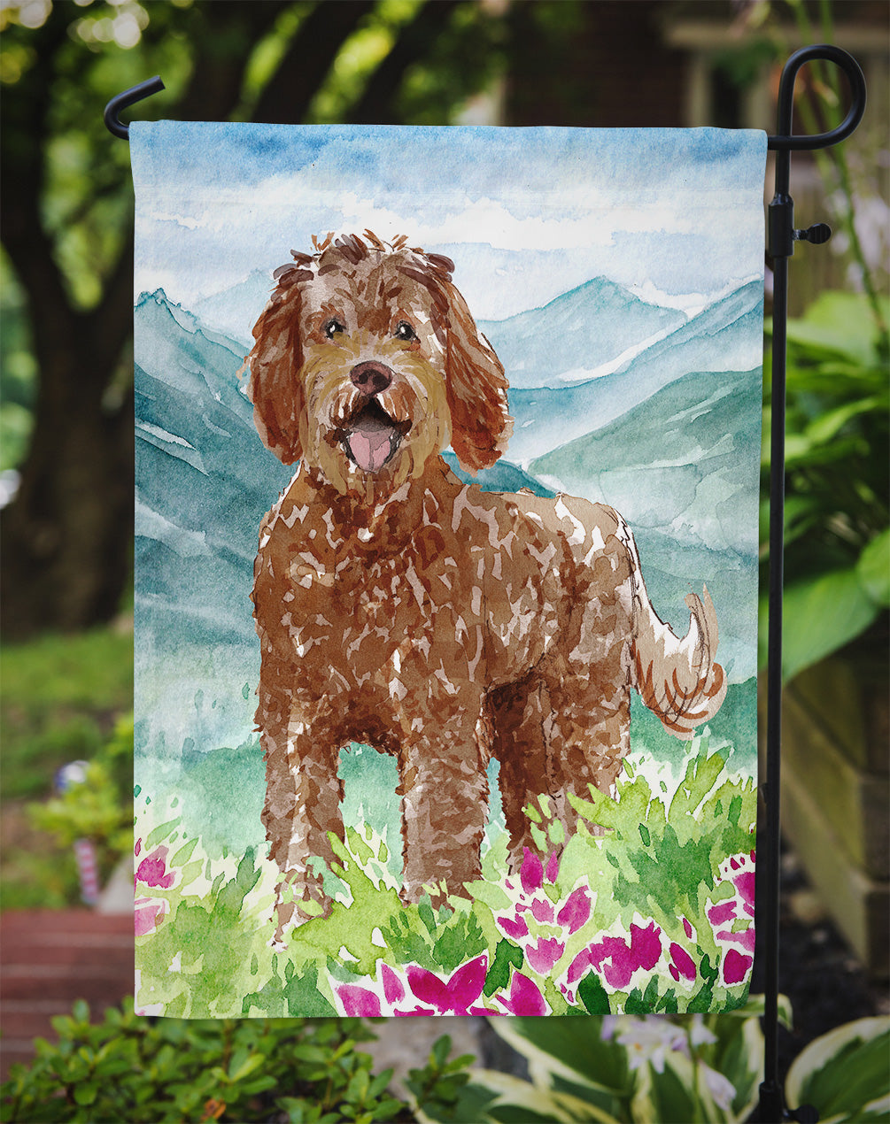 Mountain Flowers Labradoodle Flag Garden Size CK2532GF  the-store.com.