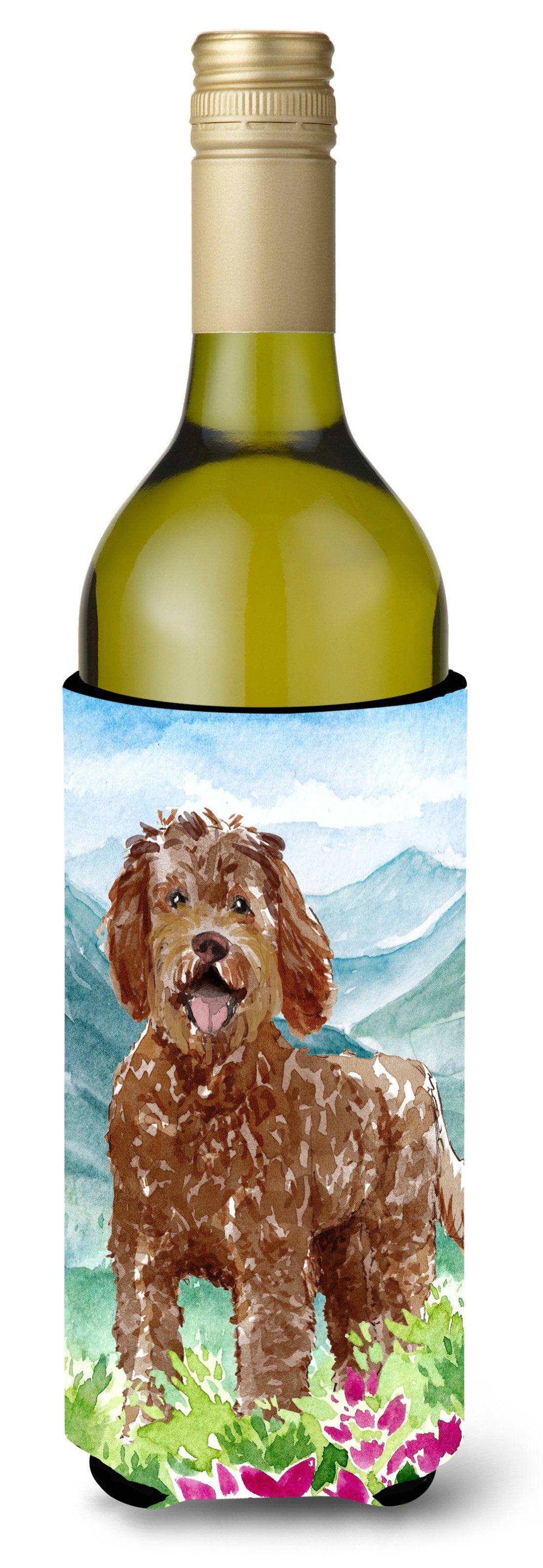 Mountain Flowers Labradoodle Wine Bottle Beverage Insulator Hugger CK2532LITERK by Caroline&#39;s Treasures