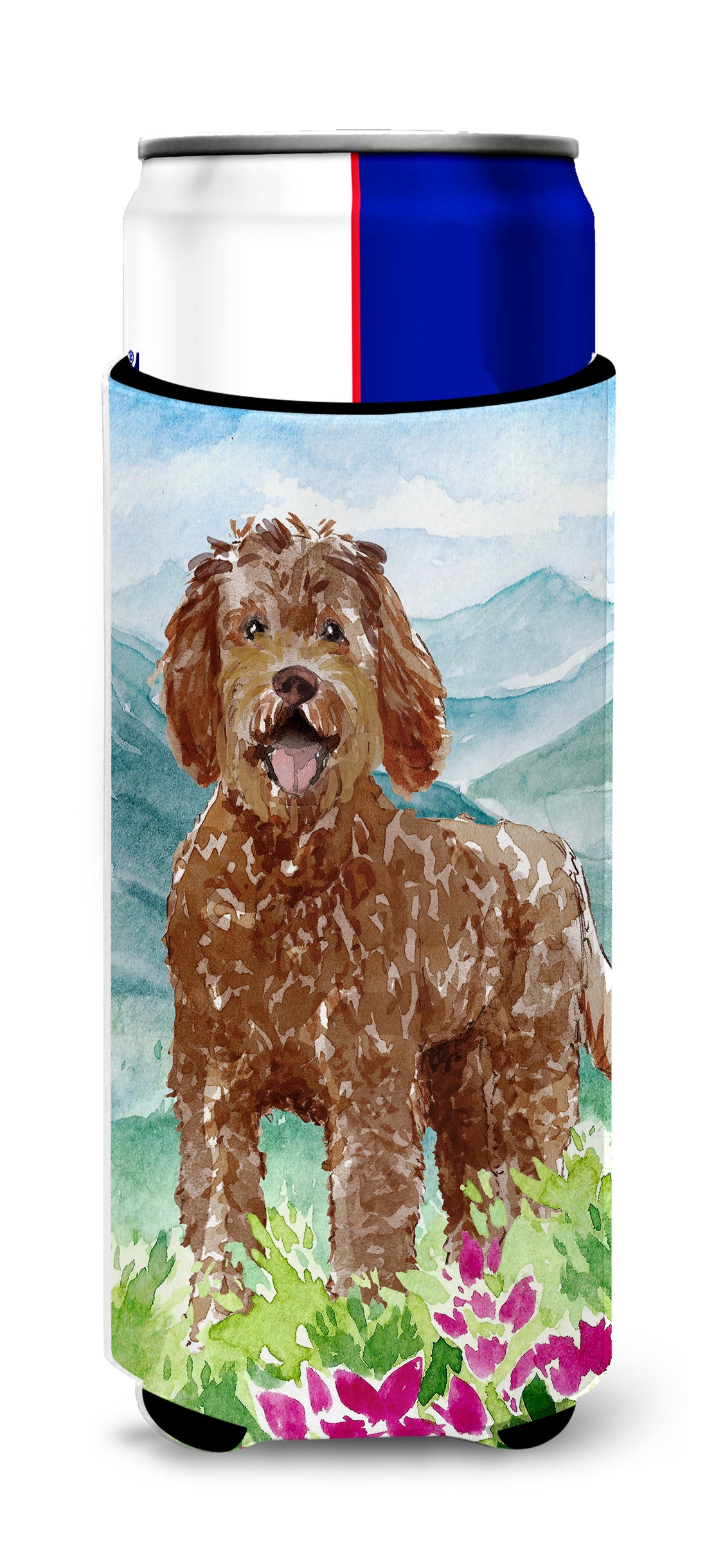 Mountain Flowers Labradoodle  Ultra Hugger for slim cans CK2532MUK  the-store.com.