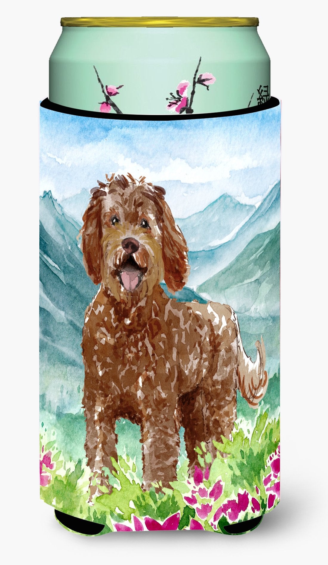 Mountain Flowers Labradoodle Tall Boy Beverage Insulator Hugger CK2532TBC by Caroline&#39;s Treasures