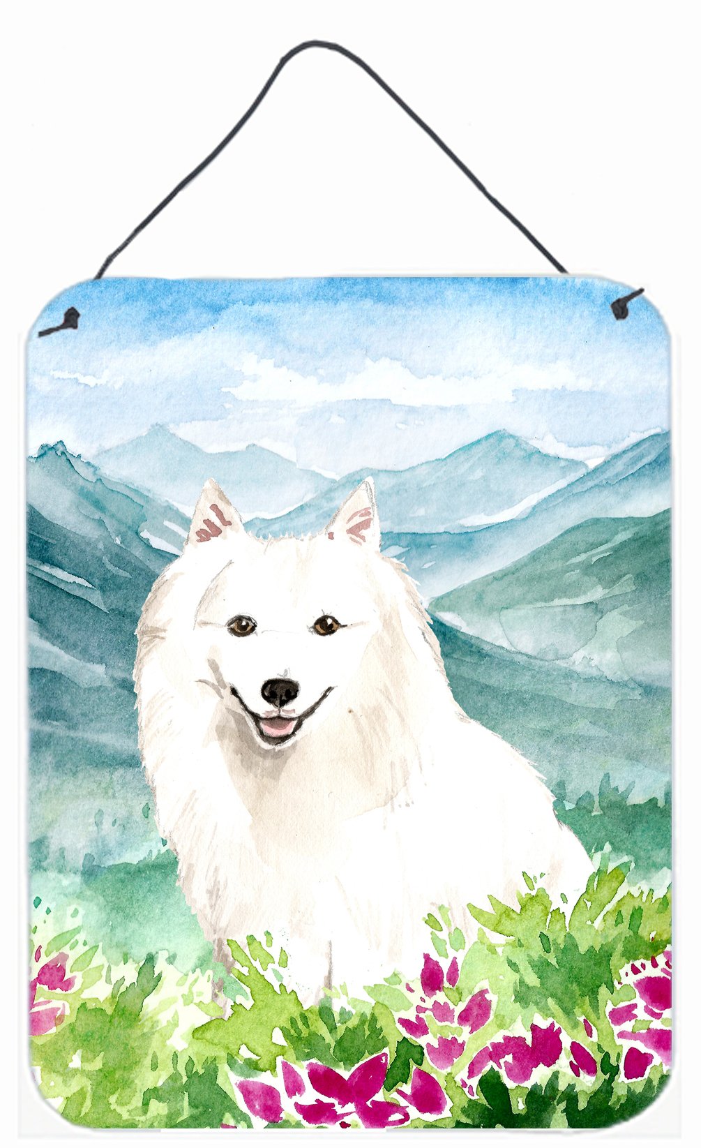 Mountain Flowers Japanese Spitz Wall or Door Hanging Prints CK2533DS1216 by Caroline's Treasures