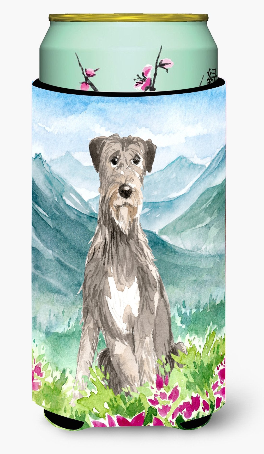 Mountain Flowers Irish Wolfhound Tall Boy Beverage Insulator Hugger CK2534TBC by Caroline's Treasures