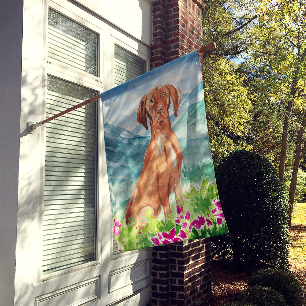 Mountain Flowers Vizsla Flag Canvas House Size CK2535CHF  the-store.com.