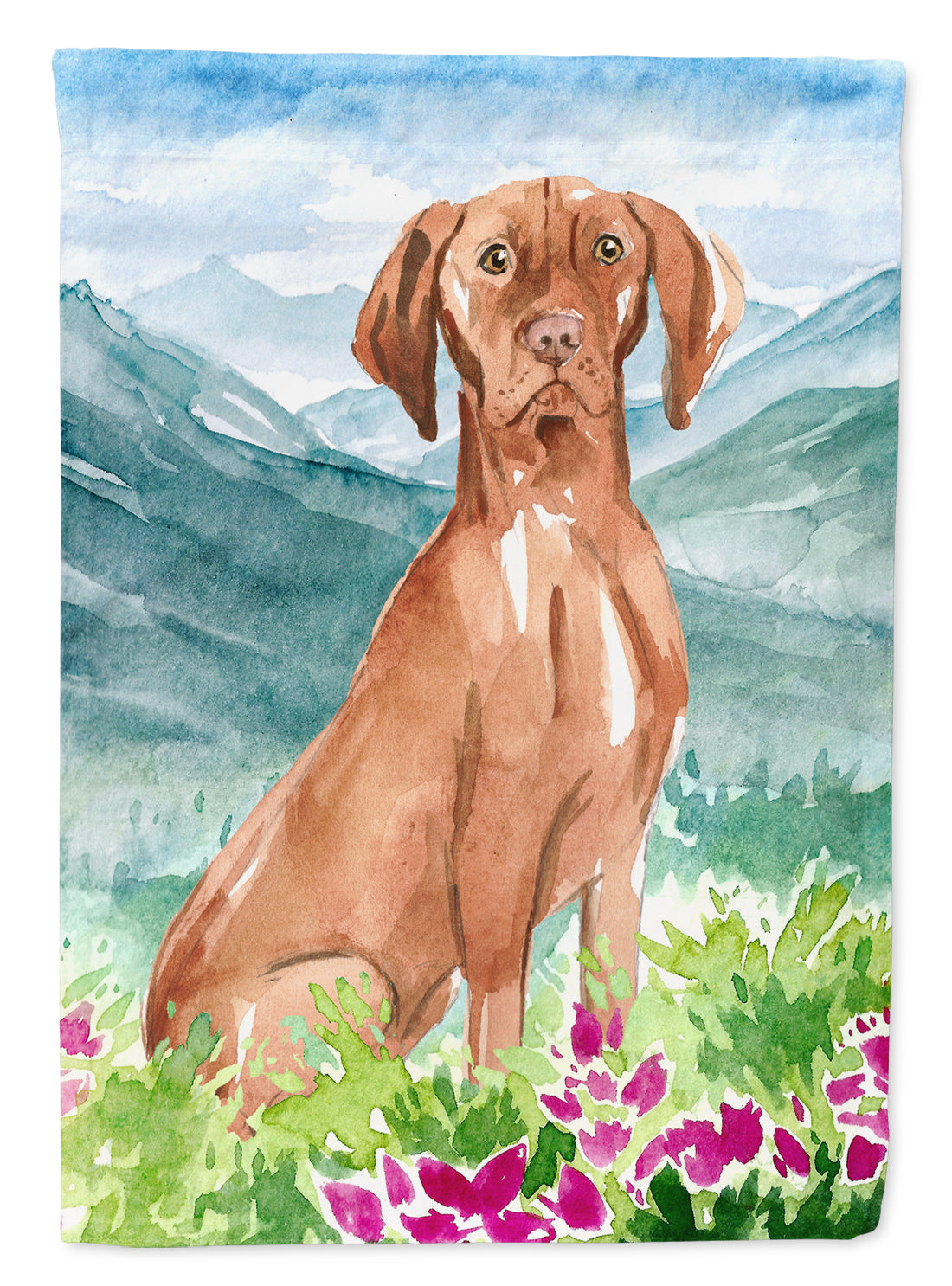 Mountain Flowers Vizsla Flag Canvas House Size CK2535CHF  the-store.com.