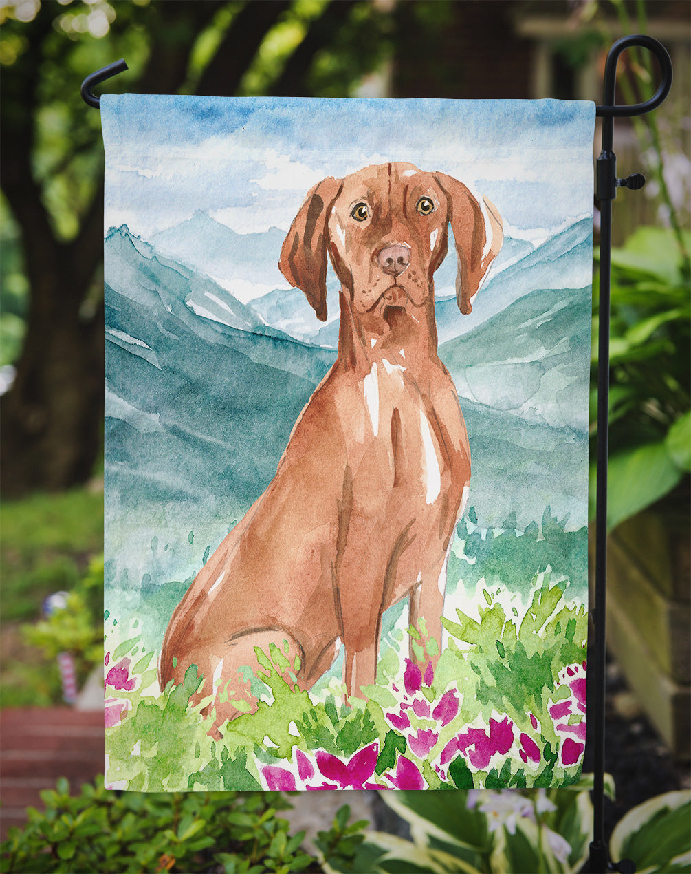 Mountain Flowers Vizsla Flag Garden Size CK2535GF  the-store.com.