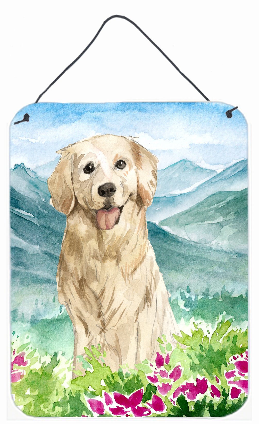 Mountain Flowers Golden Retriever Wall or Door Hanging Prints CK2536DS1216 by Caroline&#39;s Treasures