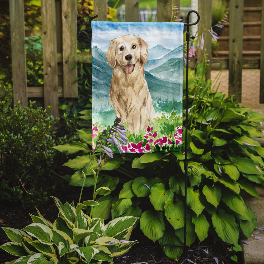 Mountain Flowers Golden Retriever Flag Garden Size CK2536GF  the-store.com.