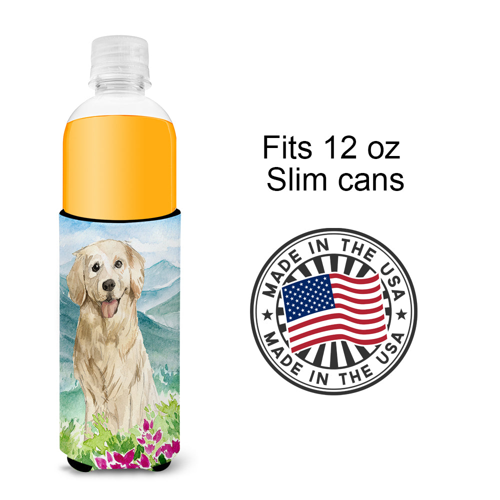 Mountain Flowers Golden Retriever  Ultra Hugger for slim cans CK2536MUK  the-store.com.