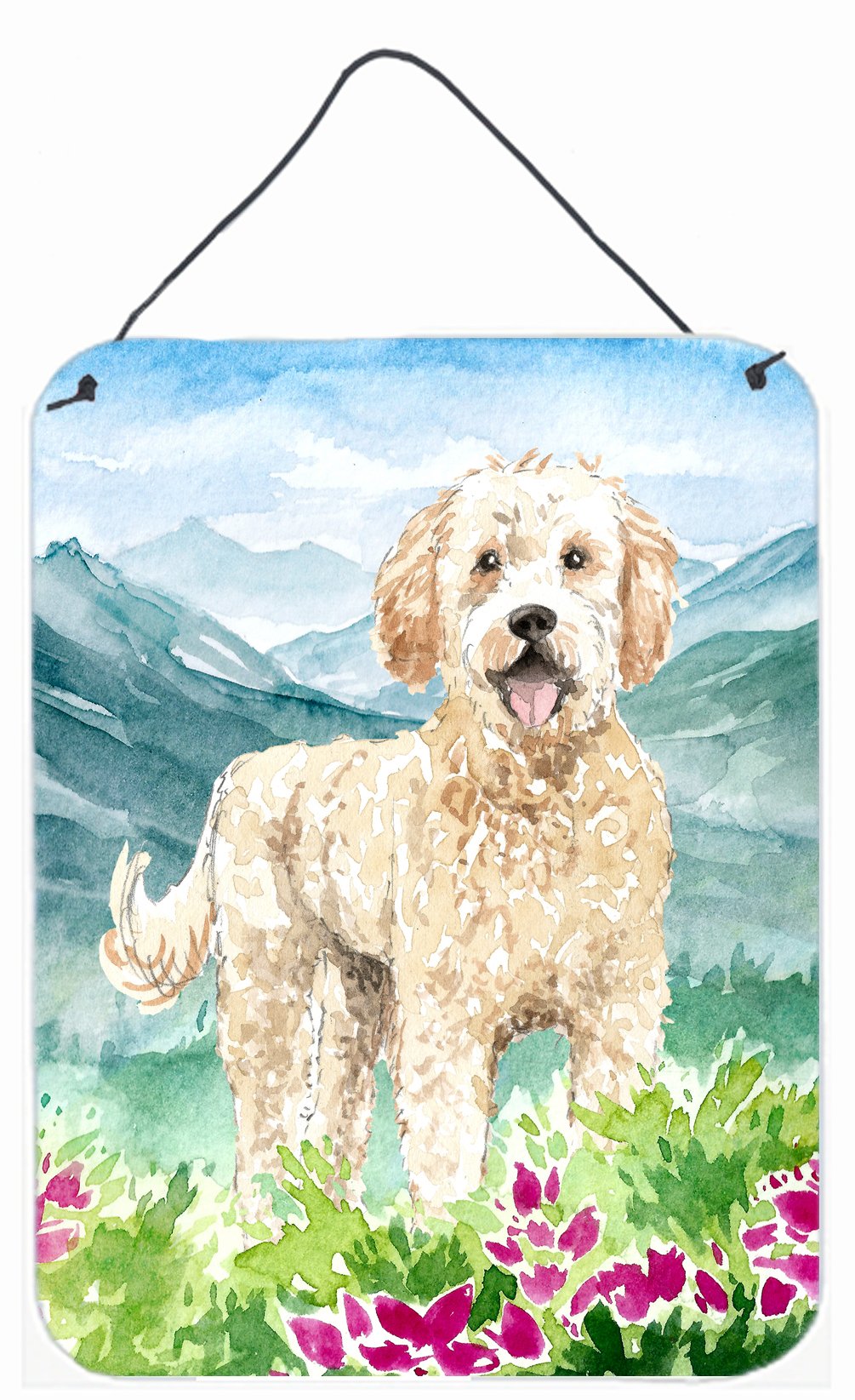 Mountain Flowers Goldendoodle Wall or Door Hanging Prints CK2537DS1216 by Caroline&#39;s Treasures