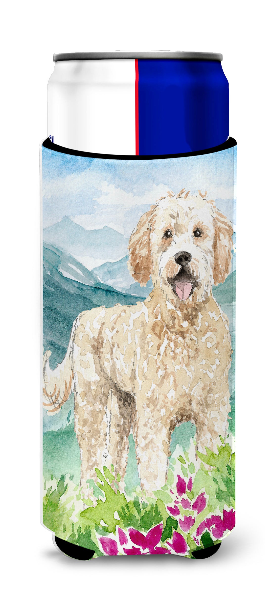 Mountain Flowers Goldendoodle  Ultra Hugger for slim cans CK2537MUK  the-store.com.