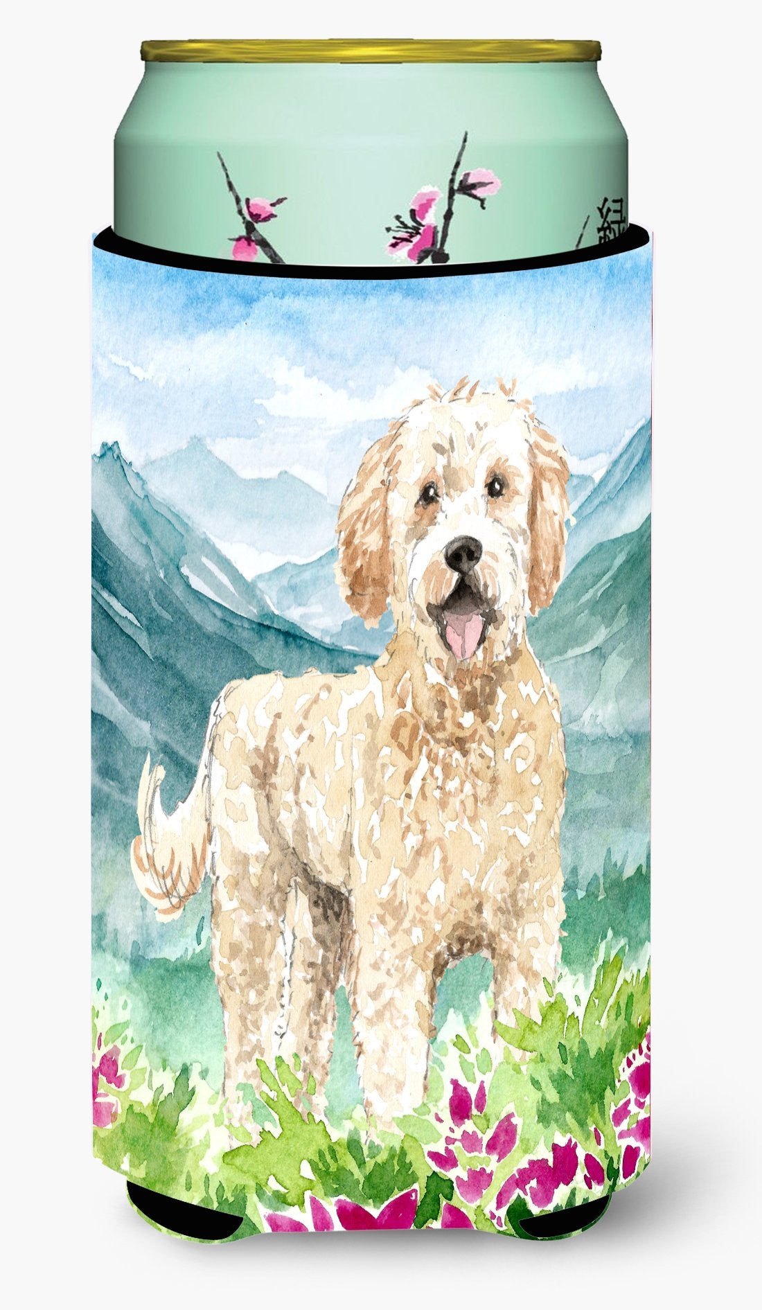 Mountain Flowers Goldendoodle Tall Boy Beverage Insulator Hugger CK2537TBC by Caroline&#39;s Treasures