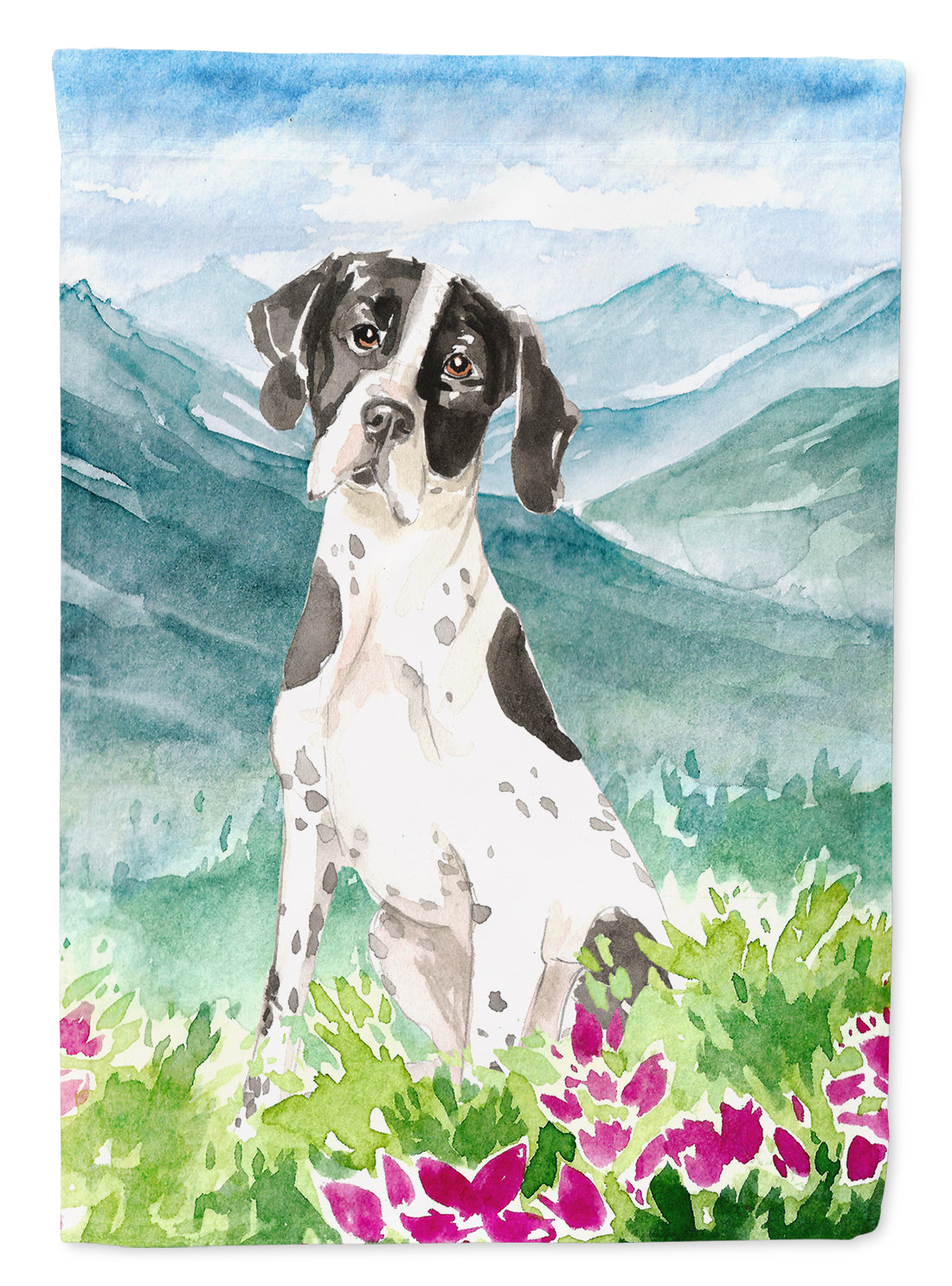 Mountain Flowers English Pointer Flag Garden Size CK2538GF  the-store.com.