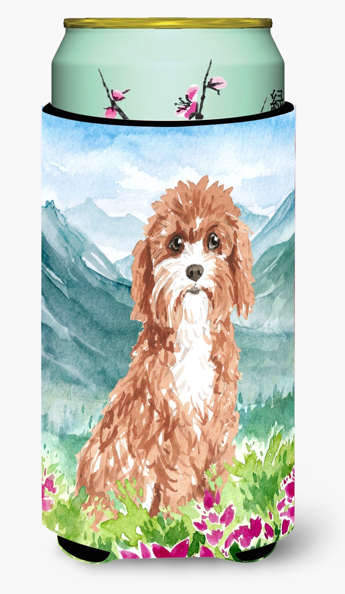 Mountain Flowers Cavapoo Tall Boy Beverage Insulator Hugger CK2539TBC by Caroline's Treasures