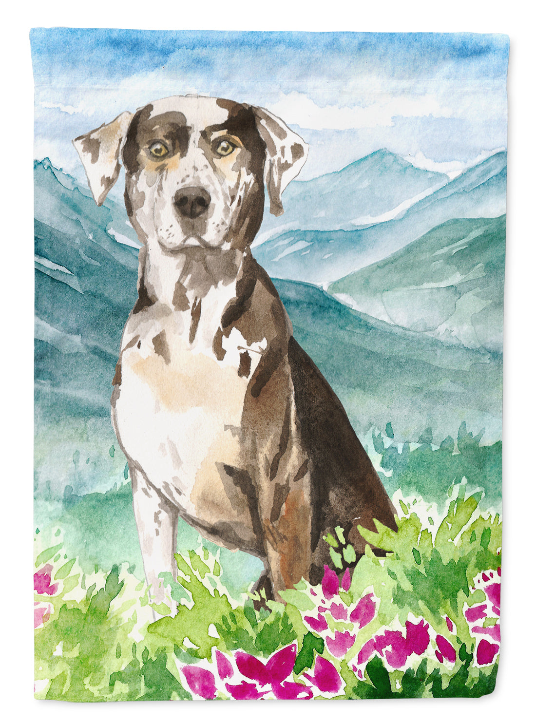 Mountain Flowers Catahoula Leopard Dog Flag Garden Size CK2540GF  the-store.com.