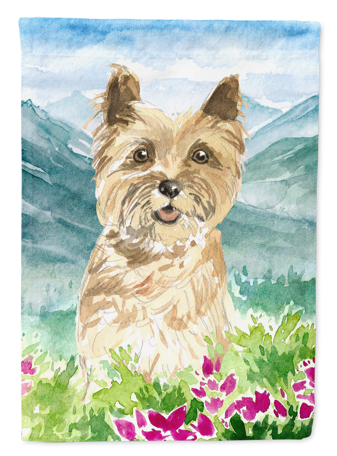 Mountain Flowers Cairn Terrier Flag Canvas House Size CK2541CHF  the-store.com.