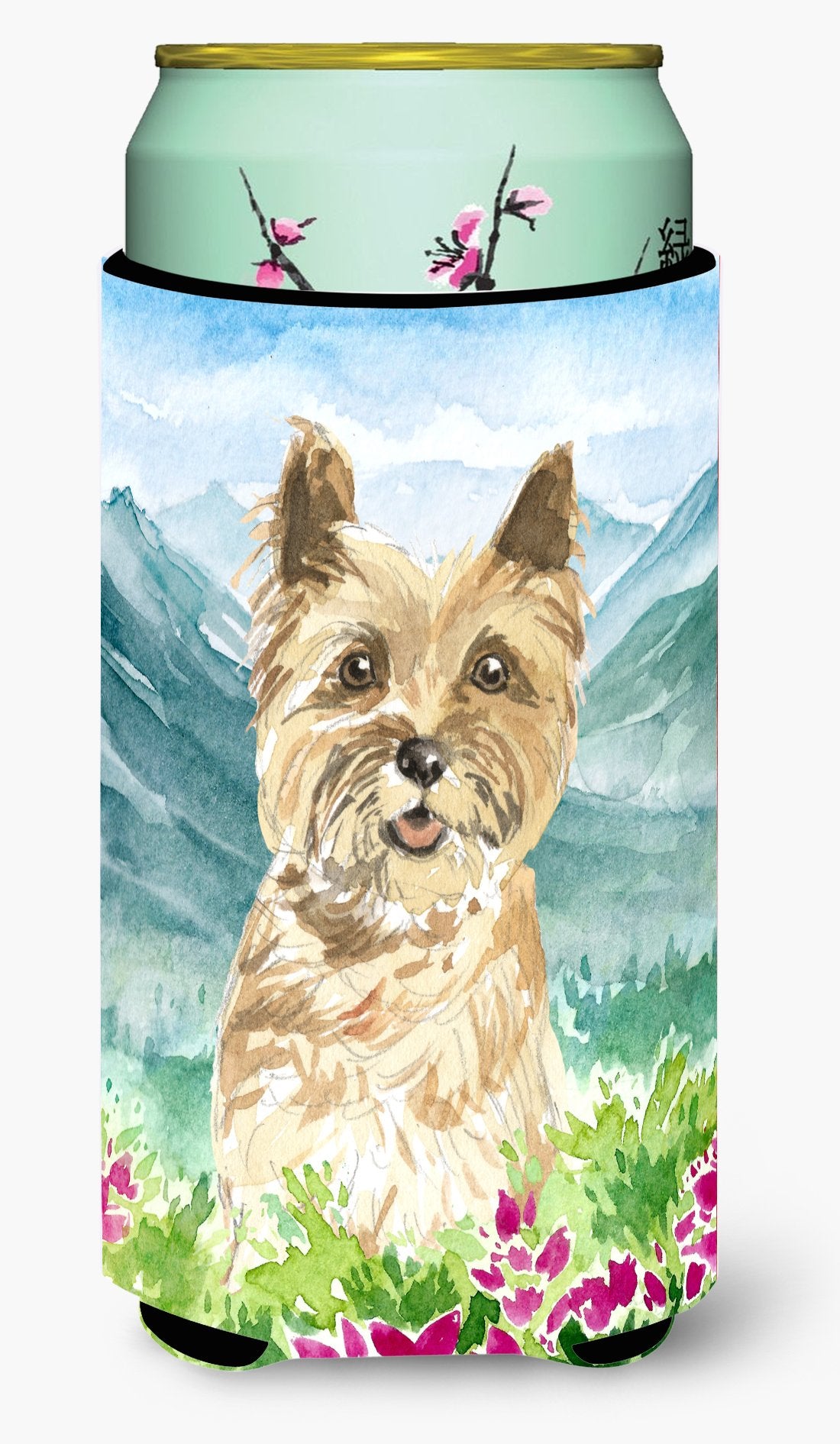 Mountain Flowers Cairn Terrier Tall Boy Beverage Insulator Hugger CK2541TBC by Caroline&#39;s Treasures