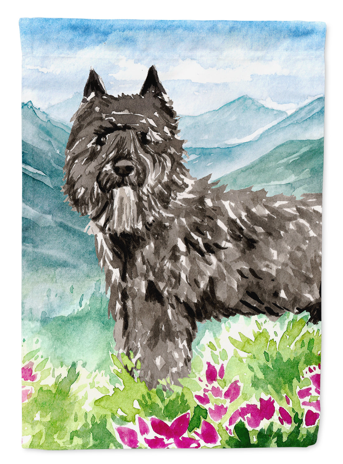 Mountain Flowers Bouvier des Flandres Flag Canvas House Size CK2543CHF  the-store.com.