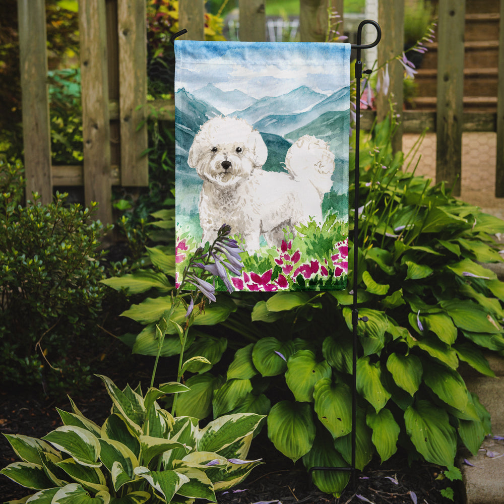 Mountain Flowers Bichon Frise Flag Garden Size CK2546GF  the-store.com.