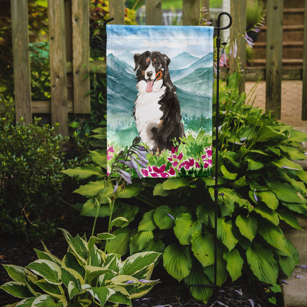 Mountain Flowers Bernese Mountain Dog Flag Garden Size CK2547GF  the-store.com.