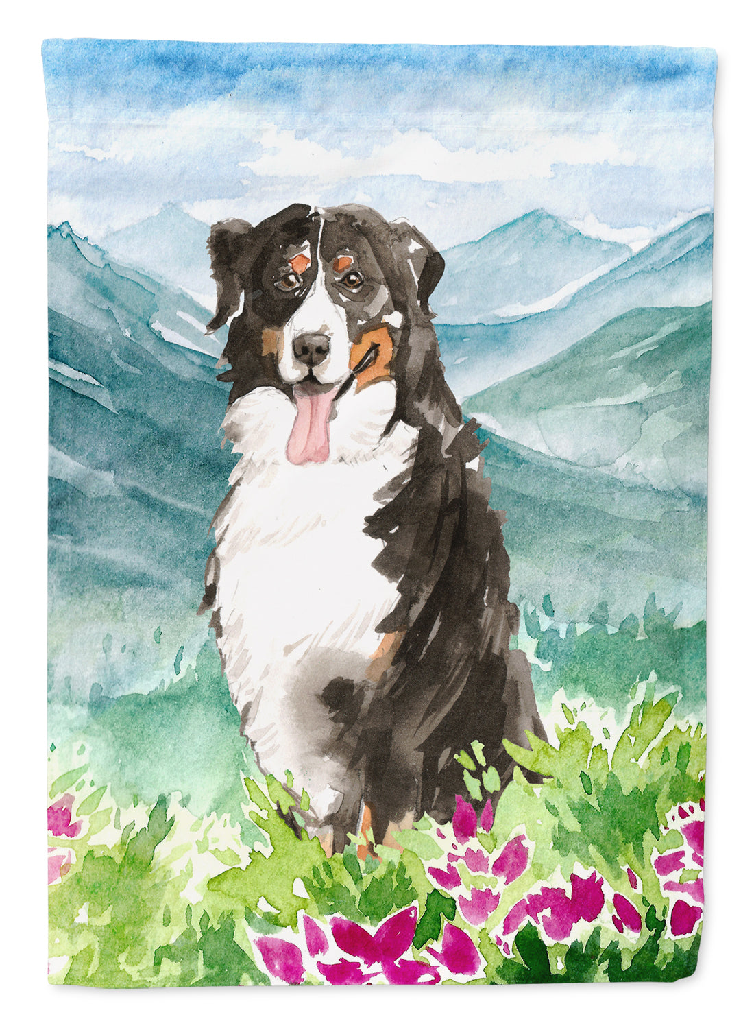 Mountain Flowers Bernese Mountain Dog Flag Garden Size CK2547GF  the-store.com.