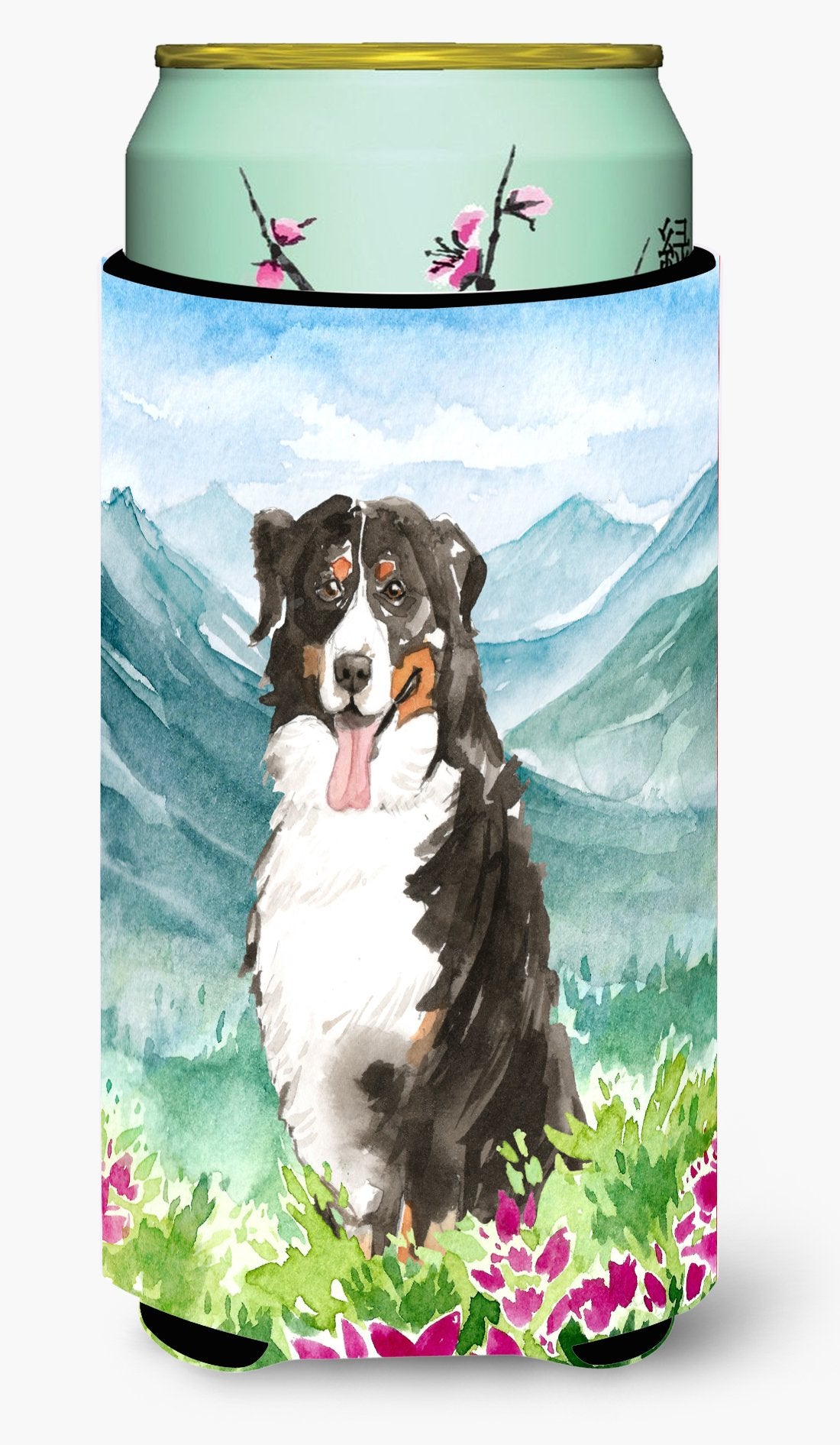 Mountain Flowers Bernese Mountain Dog Tall Boy Beverage Insulator Hugger CK2547TBC by Caroline's Treasures