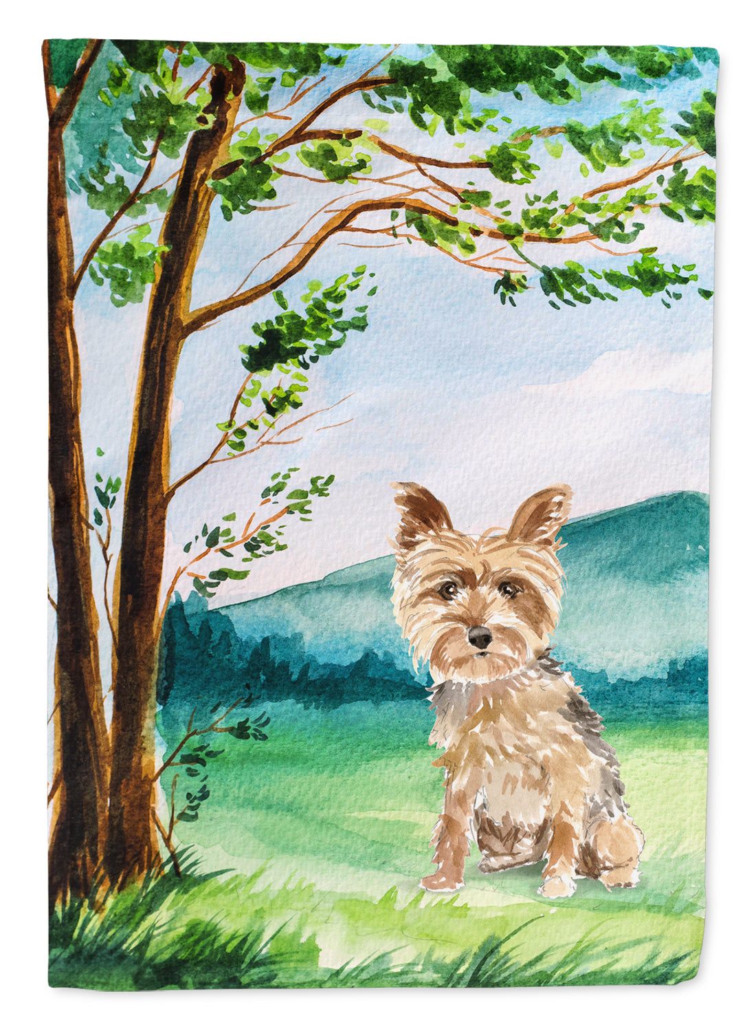 Under the Tree Yorkie Yorkshire Terrier Flag Canvas House Size CK2549CHF  the-store.com.